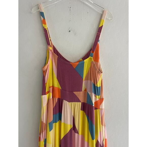Torrid 0 / 12 Maxi Dress Flowy Summer Soft Tiered Pastel Sleeveless Stretch Midi - Picture 9 of 11